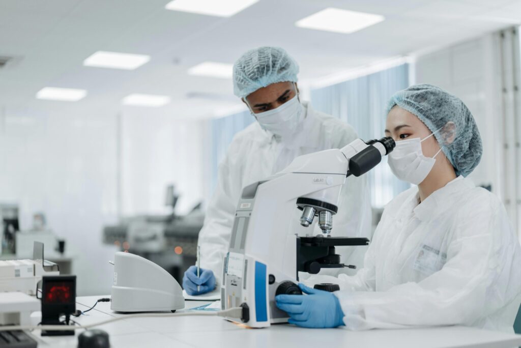 A high-definition image of a research laboratory with medical professionals conducting vein health studies.
